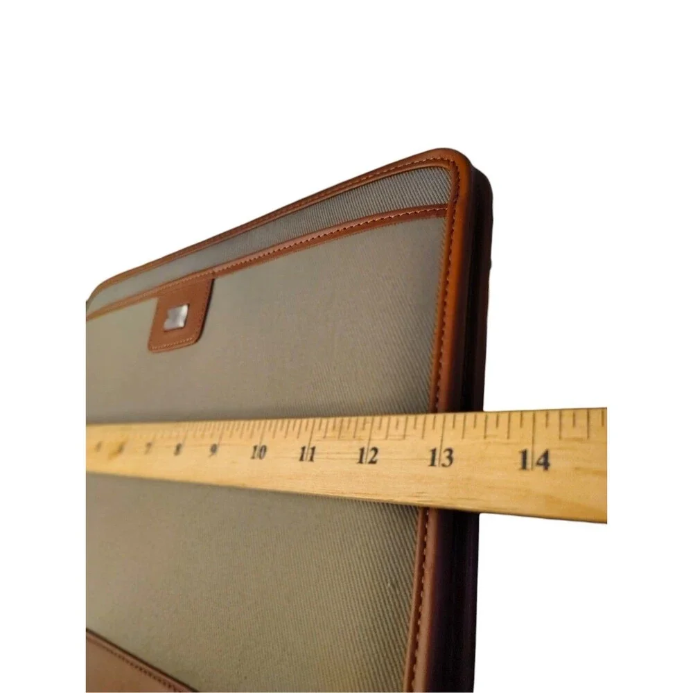 NWT Cutter & Buck Canvas & Leather Padfolio Organizer Planner Tan    57